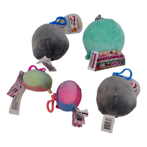 Moosh Moosh Mini Clipz (2), Squishmallows Penguin Clip Ons (2), and Squeezamals - Picture 4 of 4